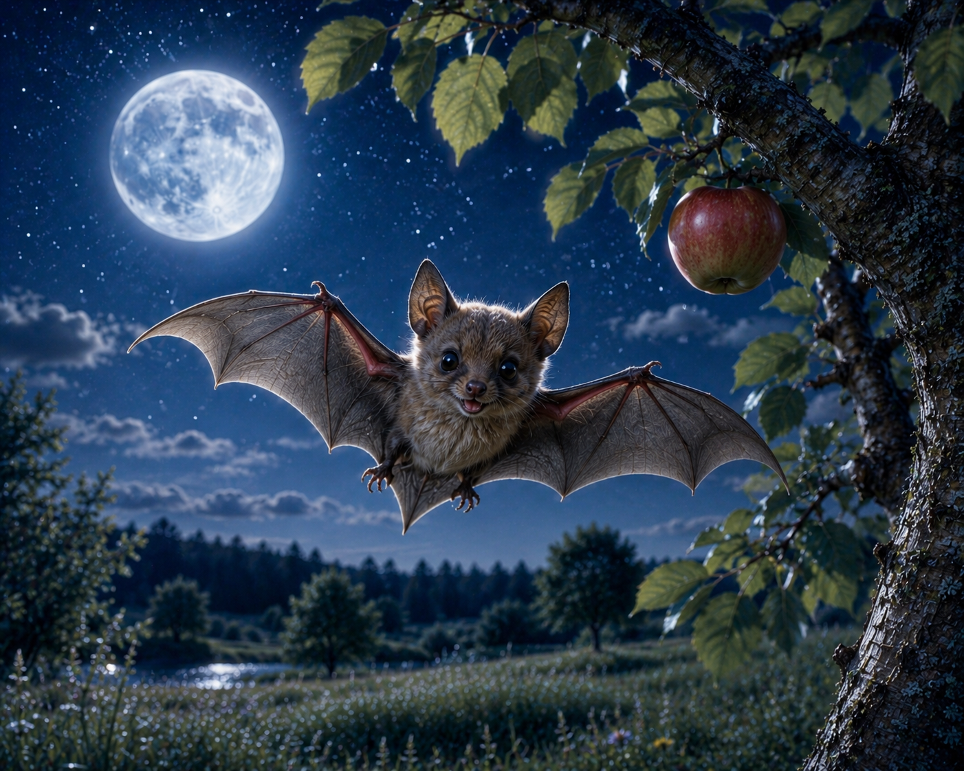 Fledermaus im Mondlicht